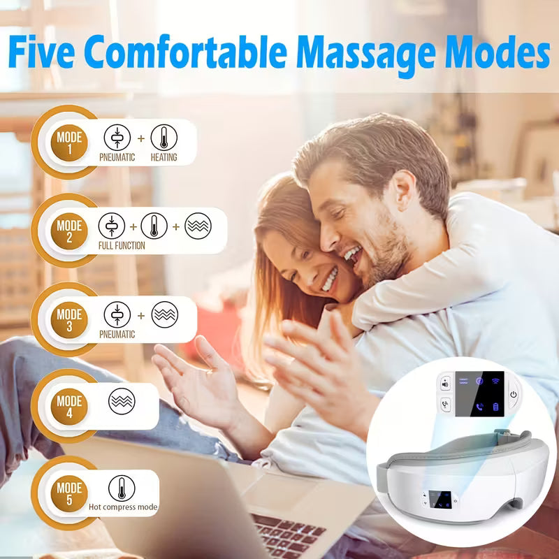 Smart Eye Massager – Heat, Vibration & Bluetooth Music Therapy